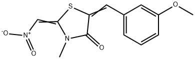 5-[(3-METHOXYPHENYL)METHYLENE]-3-METHYL-2-(NITROMETHYLENE)-1,3-THIAZOLAN-4-ONE Struktur