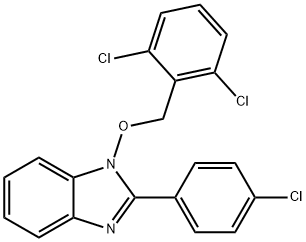 2-(4-CHLOROPHENYL)-1-[(2,6-DICHLOROBENZYL)OXY]-1H-1,3-BENZIMIDAZOLE Struktur