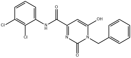 1-BENZYL-N-(2,3-DICHLOROPHENYL)-6-HYDROXY-2-OXO-1,2-DIHYDRO-4-PYRIMIDINECARBOXAMIDE Struktur