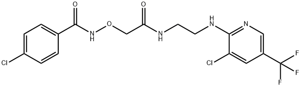 4-CHLORO-N-(2-[(2-([3-CHLORO-5-(TRIFLUOROMETHYL)-2-PYRIDINYL]AMINO)ETHYL)AMINO]-2-OXOETHOXY)BENZENECARBOXAMIDE Struktur