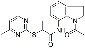 N-(1-ACETYL-2,3-DIHYDRO-(1H)-INDOL-7-YL)-2-[(4,6-DIMETHYLPYRIMIDIN-2-YL)THIO]PROPANAMIDE