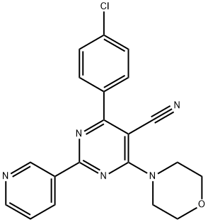 4-(4-CHLOROPHENYL)-6-MORPHOLINO-2-(3-PYRIDINYL)-5-PYRIMIDINECARBONITRILE Struktur