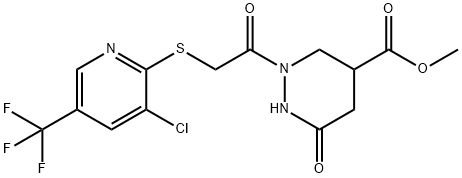 METHYL 2-(2-([3-CHLORO-5-(TRIFLUOROMETHYL)-2-PYRIDINYL]SULFANYL)ACETYL)-6-OXOHEXAHYDRO-4-PYRIDAZINECARBOXYLATE Struktur