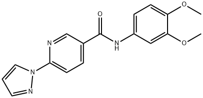 N-(3,4-DIMETHOXYPHENYL)-6-(1H-PYRAZOL-1-YL)NICOTINAMIDE Struktur