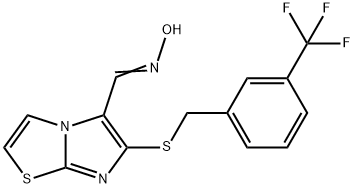 6-([3-(TRIFLUOROMETHYL)BENZYL]SULFANYL)IMIDAZO[2,1-B][1,3]THIAZOLE-5-CARBALDEHYDE OXIME Struktur