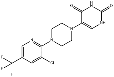 5-(4-[3-CHLORO-5-(TRIFLUOROMETHYL)-2-PYRIDINYL]PIPERAZINO)-2,4(1H,3H)-PYRIMIDINEDIONE Struktur