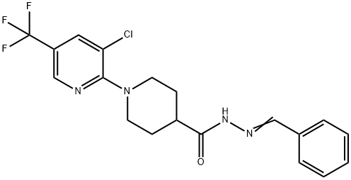 1-[3-CHLORO-5-(TRIFLUOROMETHYL)-2-PYRIDINYL]-N'-(PHENYLMETHYLENE)-4-PIPERIDINECARBOHYDRAZIDE Struktur