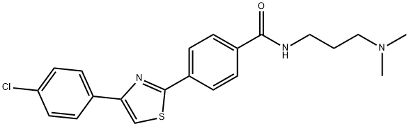 4-[4-(4-CHLOROPHENYL)-1,3-THIAZOL-2-YL]-N-[3-(DIMETHYLAMINO)PROPYL]BENZENECARBOXAMIDE Struktur