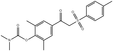 2,6-DIMETHYL-4-(2-[(4-METHYLPHENYL)SULFONYL]ACETYL)PHENYL N,N-DIMETHYLCARBAMATE Struktur