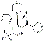 2-[2-BENZOYL-5-(TRIFLUOROMETHYL)-3-PYRIDINYL]-2-MORPHOLINO-2-PHENYLACETONITRILE Struktur