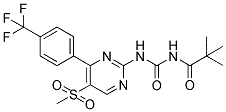 N-(TERT-BUTYLCARBONYL)-N'-[5-(METHYLSULPHONYL)-4-[4-(TRIFLUOROMETHYL)PHENYL]PYRIMIDIN-2-YL]UREA Struktur