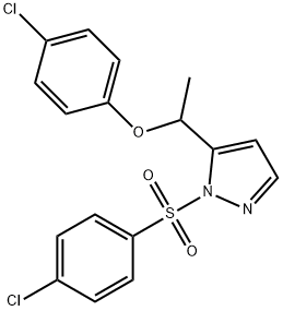 4-CHLOROPHENYL 1-(1-[(4-CHLOROPHENYL)SULFONYL]-1H-PYRAZOL-5-YL)ETHYL ETHER Struktur