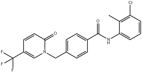 N-(3-CHLORO-2-METHYLPHENYL)-4-([2-OXO-5-(TRIFLUOROMETHYL)-1(2H)-PYRIDINYL]METHYL)BENZENECARBOXAMIDE Struktur