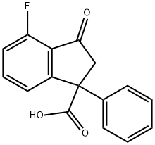 4-FLUORO-3-OXO-1-PHENYL-1-INDANECARBOXYLIC ACID Struktur