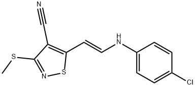 5-[2-(4-CHLOROANILINO)VINYL]-3-(METHYLSULFANYL)-4-ISOTHIAZOLECARBONITRILE Struktur