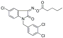 5-CHLORO-1-(3,4-DICHLOROBENZYL)-3-[(PENTANOYLOXY)IMINO]-1,3-DIHYDRO-2H-INDOL-2-ONE Struktur