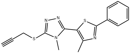 4-METHYL-3-(4-METHYL-2-PHENYL-1,3-THIAZOL-5-YL)-5-(2-PROPYNYLSULFANYL)-4H-1,2,4-TRIAZOLE Struktur