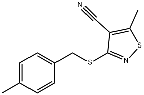 5-METHYL-3-[(4-METHYLBENZYL)SULFANYL]-4-ISOTHIAZOLECARBONITRILE Struktur