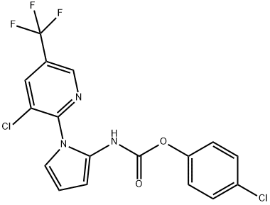 4-CHLOROPHENYL N-(1-[3-CHLORO-5-(TRIFLUOROMETHYL)-2-PYRIDINYL]-1H-PYRROL-2-YL)CARBAMATE Struktur