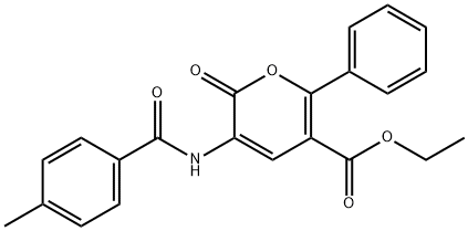 ETHYL 3-[(4-METHYLBENZOYL)AMINO]-2-OXO-6-PHENYL-2H-PYRAN-5-CARBOXYLATE Struktur