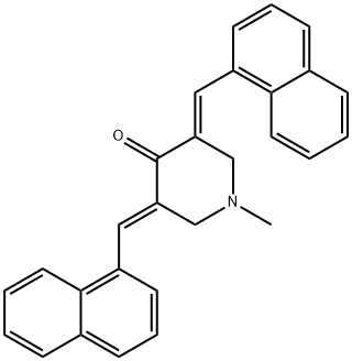 1-METHYL-3,5-BIS(1-NAPHTHYLMETHYLENE)TETRAHYDRO-4(1H)-PYRIDINONE Struktur