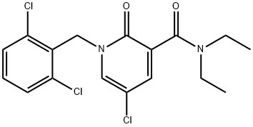 5-CHLORO-1-(2,6-DICHLOROBENZYL)-N,N-DIETHYL-2-OXO-1,2-DIHYDRO-3-PYRIDINECARBOXAMIDE Struktur