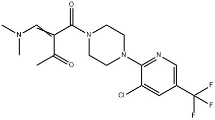 1-(4-[3-CHLORO-5-(TRIFLUOROMETHYL)-2-PYRIDINYL]PIPERAZINO)-2-[(DIMETHYLAMINO)METHYLENE]-1,3-BUTANEDIONE Struktur