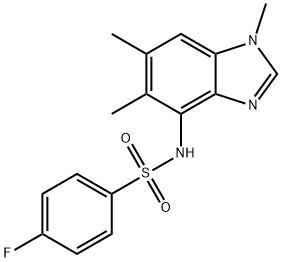 4-FLUORO-N-(1,5,6-TRIMETHYL-1H-1,3-BENZIMIDAZOL-4-YL)BENZENESULFONAMIDE Struktur