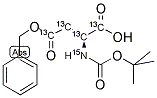 L-ASPARTIC ACID-N-T-BOC BETA-BENZYL ESTER (U-13C4; 15N) Struktur