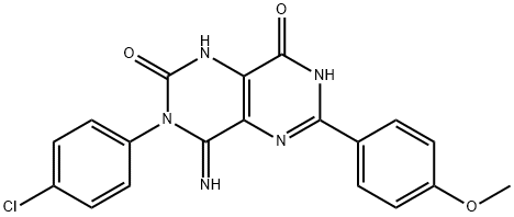 3-(4-CHLOROPHENYL)-4-IMINO-6-(4-METHOXYPHENYL)-1,3,7-TRIHYDRO-5,7-DIAZAQUINAZOLINE-2,8-DIONE Struktur