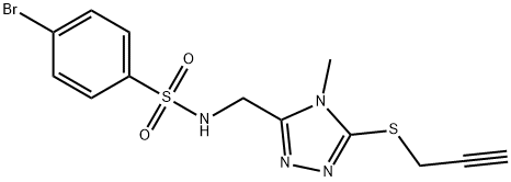 4-BROMO-N-([4-METHYL-5-(2-PROPYNYLSULFANYL)-4H-1,2,4-TRIAZOL-3-YL]METHYL)BENZENESULFONAMIDE Struktur