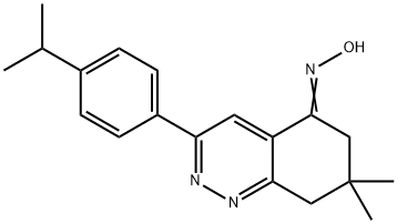 5-(HYDROXYIMINO)-7,7-DIMETHYL-3-(4-(ISOPROPYLPHENYL))-6,7,8-TRIHYDROCINNOLINE Struktur