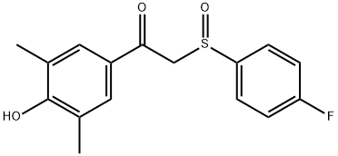 2-[(4-FLUOROPHENYL)SULFINYL]-1-(4-HYDROXY-3,5-DIMETHYLPHENYL)-1-ETHANONE Struktur