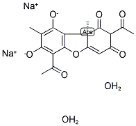 (+)-USNIC ACID SODIUM SALT DIHYDRATE Struktur