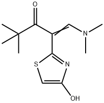 1-(DIMETHYLAMINO)-2-(4-HYDROXY-1,3-THIAZOL-2-YL)-4,4-DIMETHYL-1-PENTEN-3-ONE Struktur