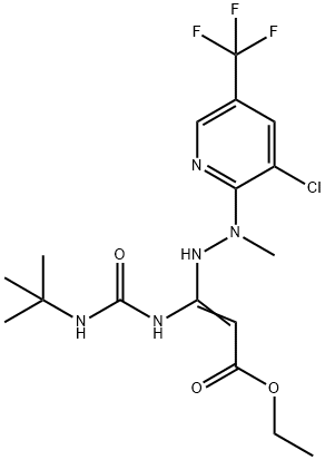 ETHYL 3-([(TERT-BUTYLAMINO)CARBONYL]AMINO)-3-(2-[3-CHLORO-5-(TRIFLUOROMETHYL)-2-PYRIDINYL]-2-METHYLHYDRAZINO)ACRYLATE Struktur