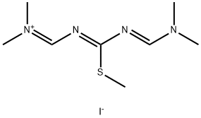 N-(([([(DIMETHYLAMINO)METHYLENE]AMINO)(METHYLSULFANYL)METHYLENE]AMINO)METHYLENE)-N-METHYLMETHANAMINIUM IODIDE Struktur