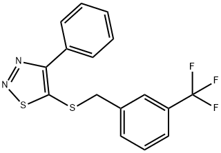 4-PHENYL-1,2,3-THIADIAZOL-5-YL 3-(TRIFLUOROMETHYL)BENZYL SULFIDE Struktur