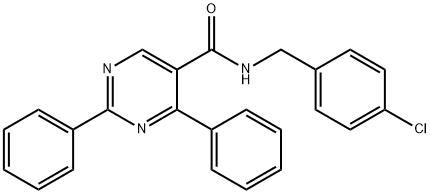 N-(4-CHLOROBENZYL)-2,4-DIPHENYL-5-PYRIMIDINECARBOXAMIDE Struktur