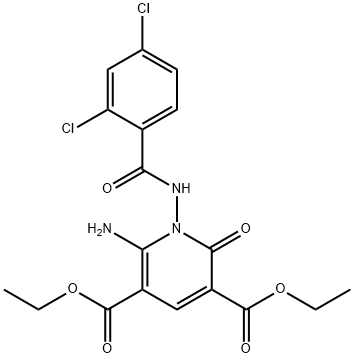 DIETHYL 6-AMINO-1-[(2,4-DICHLOROBENZOYL)AMINO]-2-OXO-1,2-DIHYDRO-3,5-PYRIDINEDICARBOXYLATE Struktur