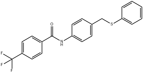 N-(4-[(PHENYLSULFANYL)METHYL]PHENYL)-4-(TRIFLUOROMETHYL)BENZENECARBOXAMIDE Struktur