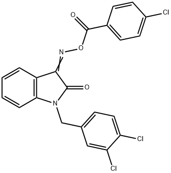 3-([(4-CHLOROBENZOYL)OXY]IMINO)-1-(3,4-DICHLOROBENZYL)-1,3-DIHYDRO-2H-INDOL-2-ONE Struktur