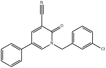 1-(3-CHLOROBENZYL)-2-OXO-5-PHENYL-1,2-DIHYDRO-3-PYRIDINECARBONITRILE Struktur