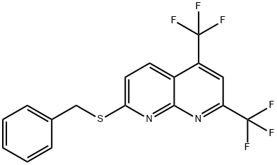 7-(BENZYLSULFANYL)-2,4-BIS(TRIFLUOROMETHYL)[1,8]NAPHTHYRIDINE Struktur