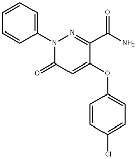 4-(4-CHLOROPHENOXY)-6-OXO-1-PHENYL-1,6-DIHYDRO-3-PYRIDAZINECARBOXAMIDE Struktur