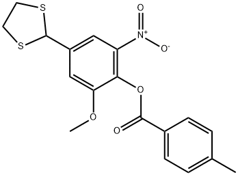 4-(1,3-DITHIOLAN-2-YL)-2-METHOXY-6-NITROPHENYL 4-METHYLBENZENECARBOXYLATE Struktur