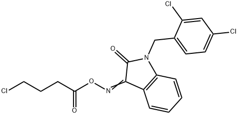 3-([(4-CHLOROBUTANOYL)OXY]IMINO)-1-(2,4-DICHLOROBENZYL)-1,3-DIHYDRO-2H-INDOL-2-ONE Struktur