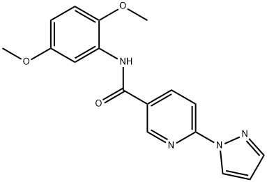 N-(2,5-DIMETHOXYPHENYL)-6-(1H-PYRAZOL-1-YL)NICOTINAMIDE Struktur