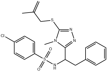 4-CHLORO-N-(1-(4-METHYL-5-[(2-METHYL-2-PROPENYL)SULFANYL]-4H-1,2,4-TRIAZOL-3-YL)-2-PHENYLETHYL)BENZENESULFONAMIDE Struktur