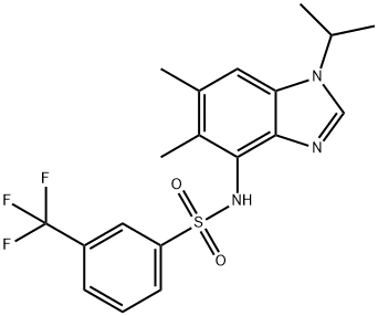 N-(1-ISOPROPYL-5,6-DIMETHYL-1H-1,3-BENZIMIDAZOL-4-YL)-3-(TRIFLUOROMETHYL)BENZENESULFONAMIDE Struktur